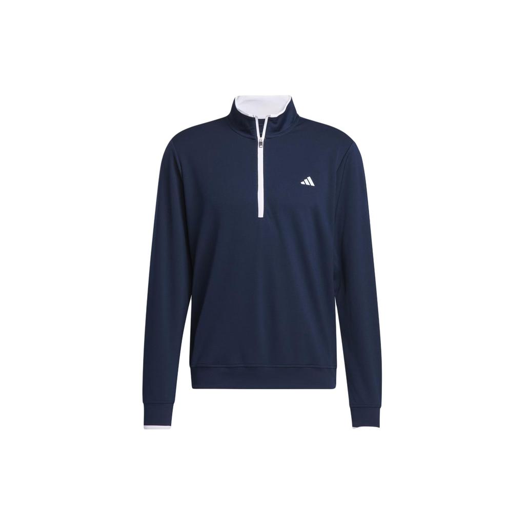 Adidas Lightweight Half-Zip Top Solid Color Golf Sports Long Sleeve Jacket Men tops Dark-Blue IU4511