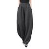 New Retro Cotton Linen Women's Plus Size Tai Chi Harem Pants - Wide Leg Lantern Trousers for Spring, Summer, and Autumn