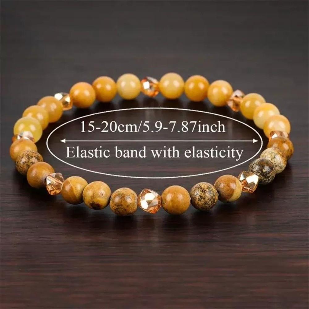 Handgefertigtes Citrin Naturstein Armband 6mm Perlen Perlenarmband für Paare passend