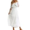 Women's Lace Dress Holiday Strapless Short Sleeve Women's Bohemian Dress