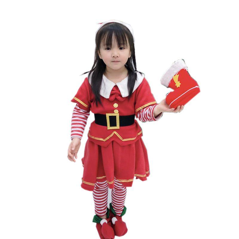 Magical Kids Christmas Tree Costumes Comfortable Girls Dress With Festive Hat