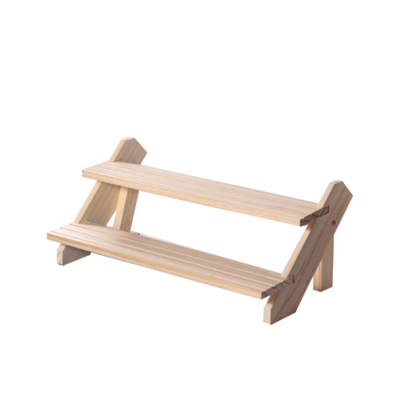 Table Display Stand Solid Wood Matt Wooden Kitchen Organizer Spice Condiment Holder Large Space Anti-slip Storage Stand Vintage