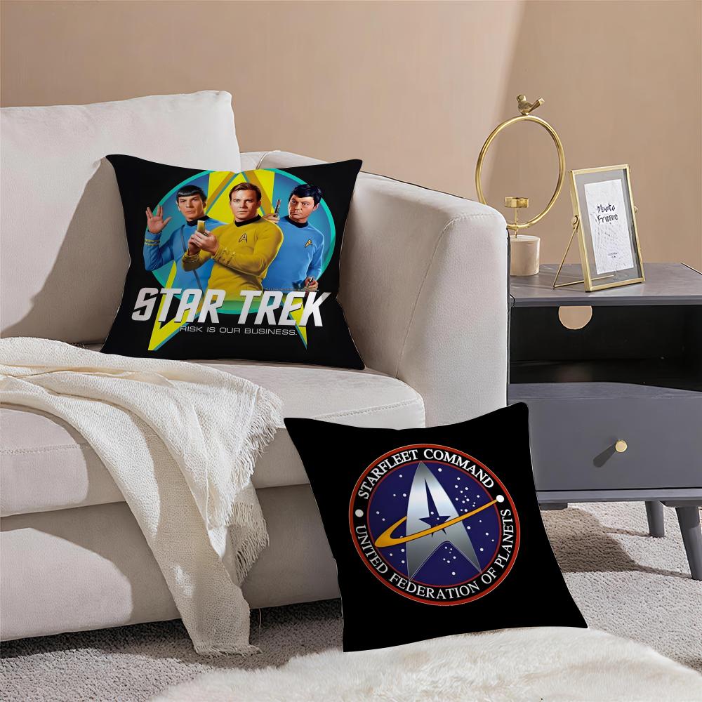Iconic SciFi American TV Series SStar Trek Cushion Cover Throw Pillow Cover Hidden Button Durable Polyester Chair Cushion