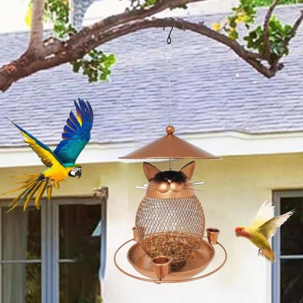 Squirrel-proof Bird Feeder Cute Bird Water Bowl Pet Supplies Parrot Feeding Station  Garden
