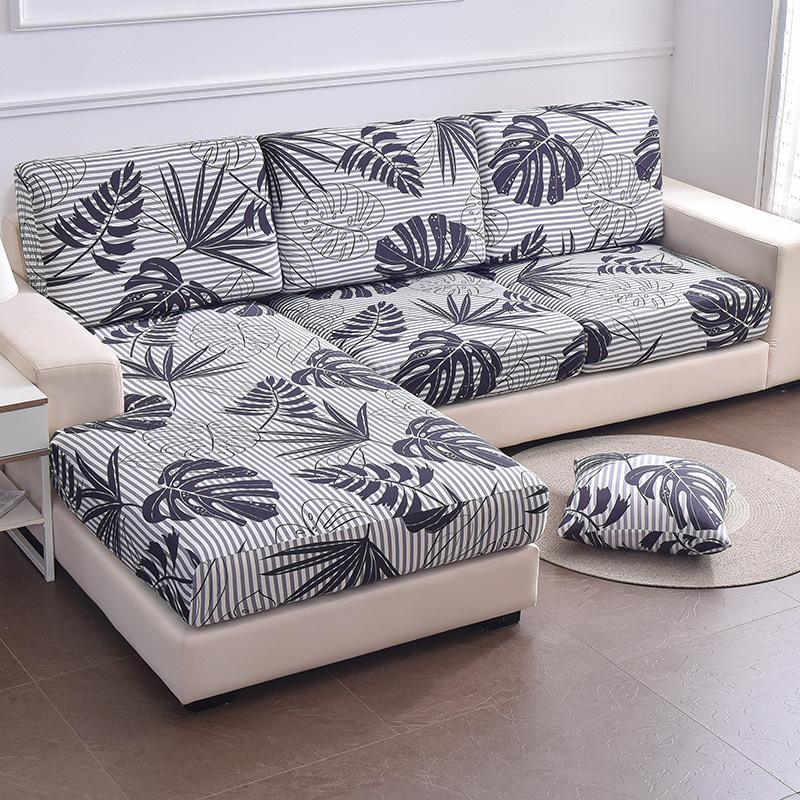 Bedruckter Sofa-Sitzkissenbezug, elastisch, Haustiere, Kinder, Wohnzimmer, Blumenmuster, dehnbar, waschbar, abnehmbarer Schonbezug, Möbelschutz