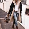 Slim Fit Double Sided Hooded Cotton Cardigan Jacket Long Sleeve Solid Color Coat