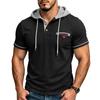 Sommer Kurzarm Kapuzen T-Shirt Herren Patchwork Kordelzug Lässig T-Shirt Herren Jogger Kapuzen T-Shirts Oberteile Streetwear Pullover