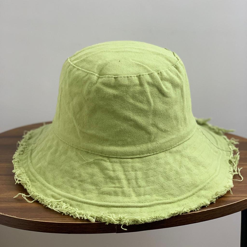 Cappello a secchiello in cotone con frange  Morbido cappello da pescatore  Forma in filo di alluminio Lavabile in acqua  Cappello a secchiello tinta unita da donna per tutte le stagioni