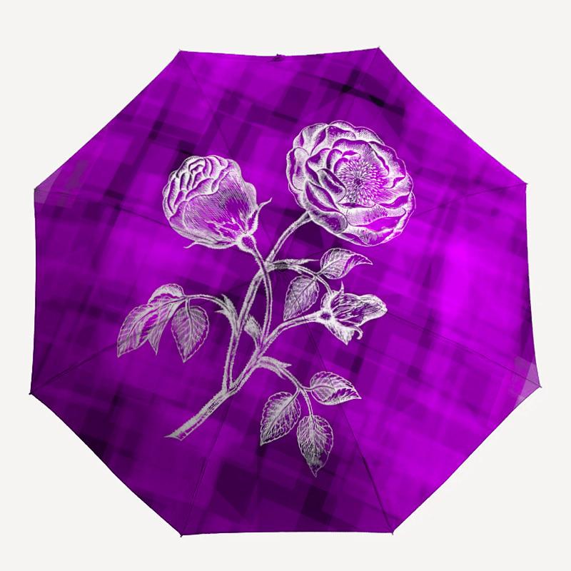 

1pc Rose, Floral Automatic Opening/closing Umbrella with Auto Open/Close, Perfect Gift for Friends, Durable Plastic Handle yy250801186