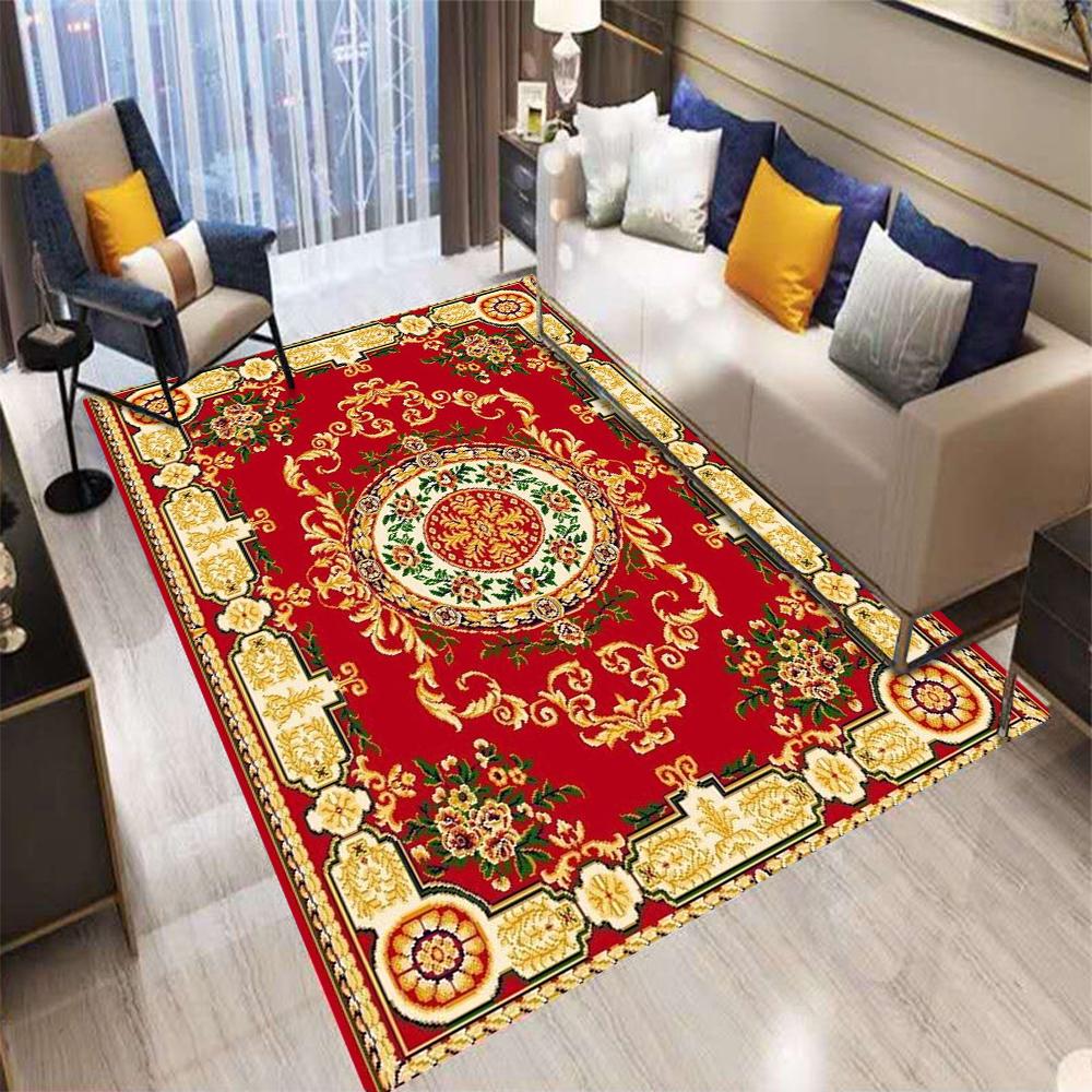 Retro Evropa Perský Styl Koberec Květiny Obývací Pokoj Pohovka Ložnice Noční Stolek Kuchyně Vstupní Dveře Rohožka Protiskluzová Domácí Dekorace Koberec