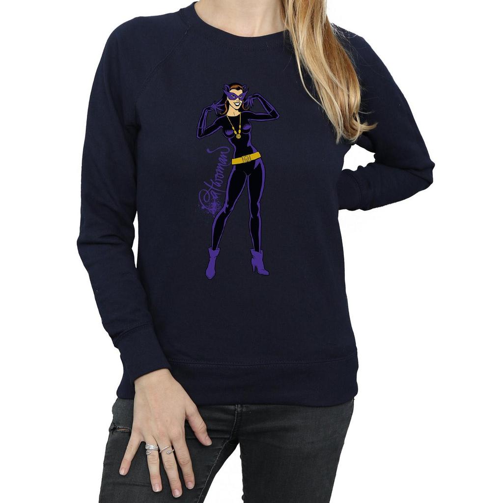 DC Comics Womens/Ladies Catwoman Happy Pose Sweatshirt