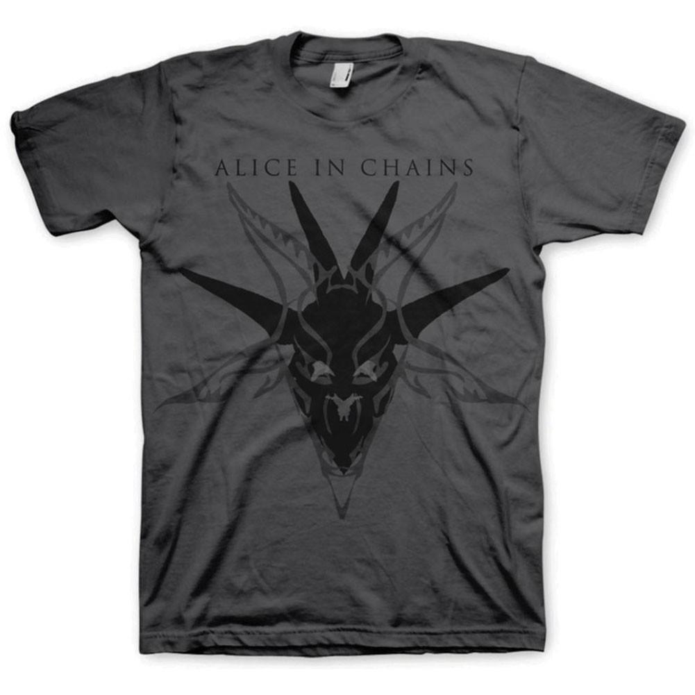 Men s Alice In Chains Black Skull T-shirt XX-Large Charcoal L