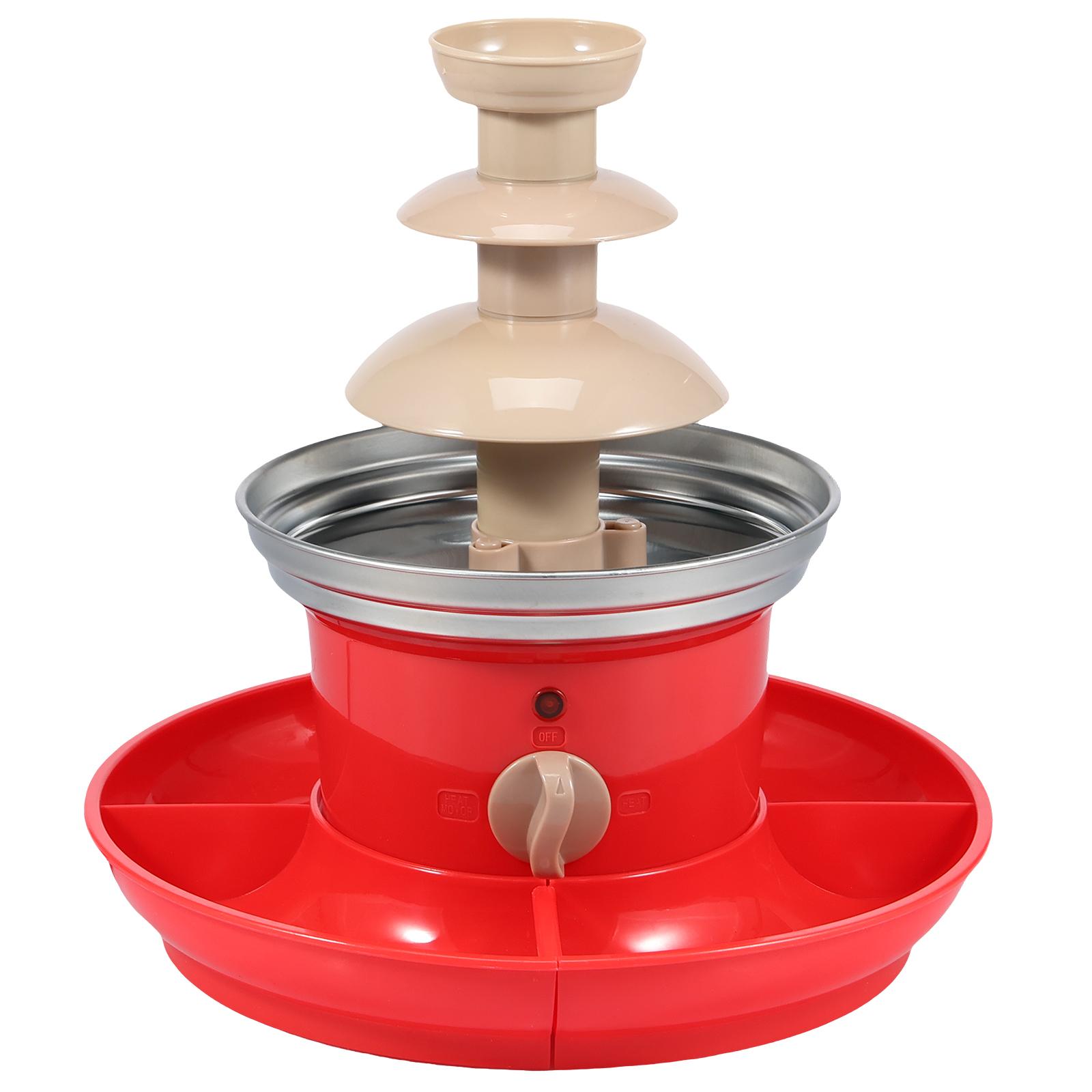 

Электрический шоколадный фонтан с вынимающимся подносом для сервировки, 3-слойный шоколадный фонтан, шоколадное фондю из нержавеющей стали