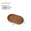 Japanese Style Black Walnut Oval Wooden Tray