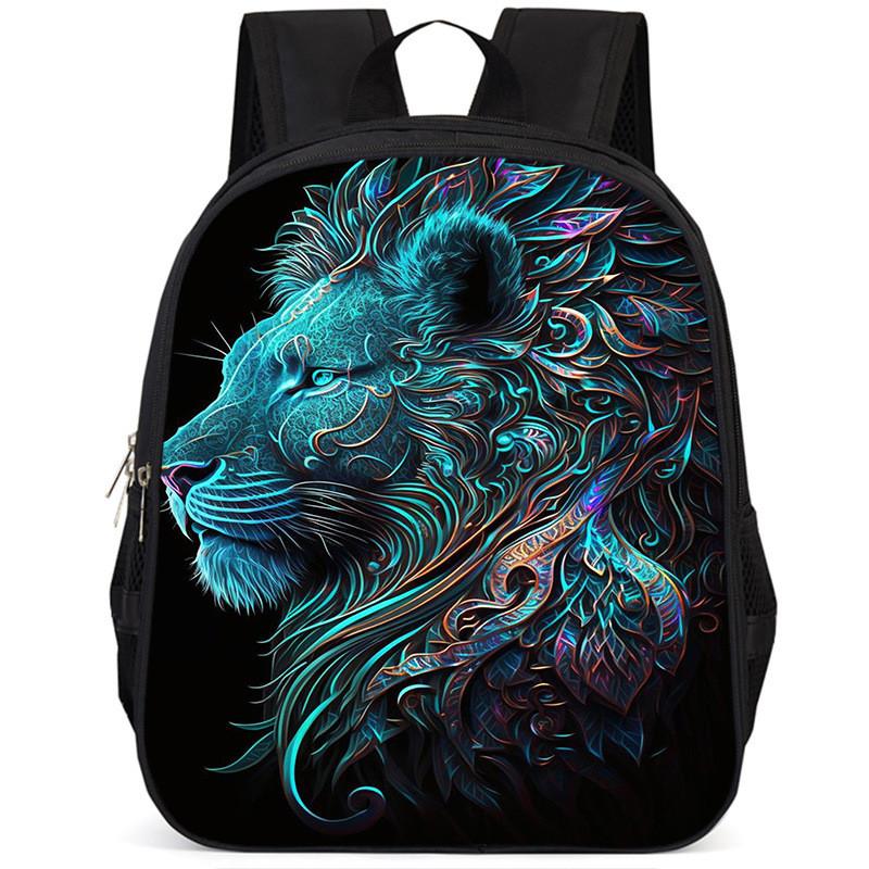 Großes Fassungsvermögen Löwe 15-Zoll Oxford-Stoff Schulrucksack für Kinder Leicht und Ergonomisch