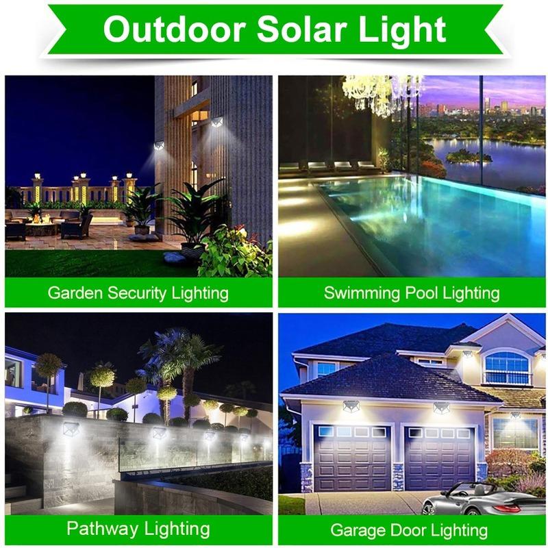 100 LED Solar Light Outdoor Solar Lamp Powered Sunlight Waterproof PIR Motion Sensor Street Night Light for Garden Decoration
