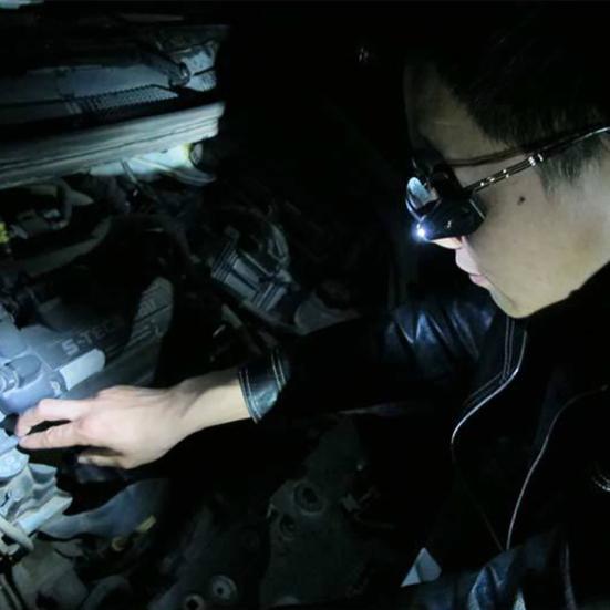 Aufsteckbares Brillenlicht, 360 Grad drehbar, Nachtangeln, Lesen, Mini-Brillenlicht, tragbar, leicht, superhelle LED-Brillenlampe