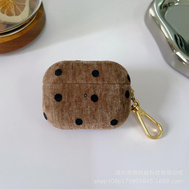 Suitable for AirPods 1 generation wireless earphone cover first generation polka dot fine velvet shell pro1 generation third generation hard case