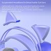 Cat Ear Headphones Purple Gaming Headset with Mic for Switch Xbox One PS4 PS5, Cute Girl Kids Wired Headphones Light up Kawaii Kitty Noise Cancelling