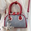 Denim Cloth Bag Women Fashionable Niche Design Cross-body Korean Style Ins Handheld Bowling