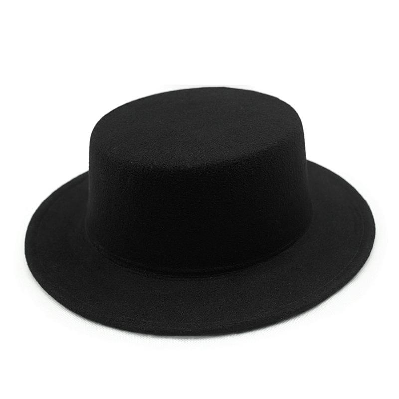 Unisex Retro Flat Brim Jazz Fedora - Autumn/Winter Wide Brim Hat for Street Style & Sunshade