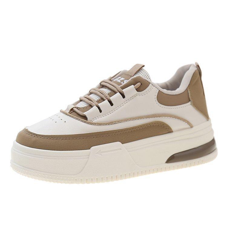 Autumn New Thick Bottom Sneaker Women's Color Matching Simple Height Increasing Skinny Women's Shoes Casual Sports White Shoes