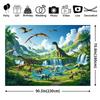 Lebendige Jura-Dinosaurier-Dschungel-Kulisse Wasserfall und Berglandschaft Hintergrundtuch für Partydekoration