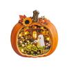 Decorazione Tavolo in Legno Zucca di Halloween Centrotavola Rustico per Decorazione Stagionale Autunnale della Casa