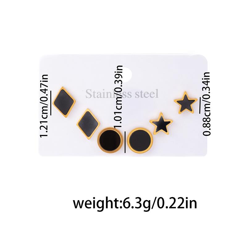 Stainless Steel White Black Shell Heart Star Flower Earrings For Women Simple Temperament Jewelry Gifts Wholesale
