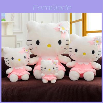 Adorabile Peluche Gatto Kt Fiore Bambola Grande Hello Kitty con Morbido Riempimento in Cotone PP