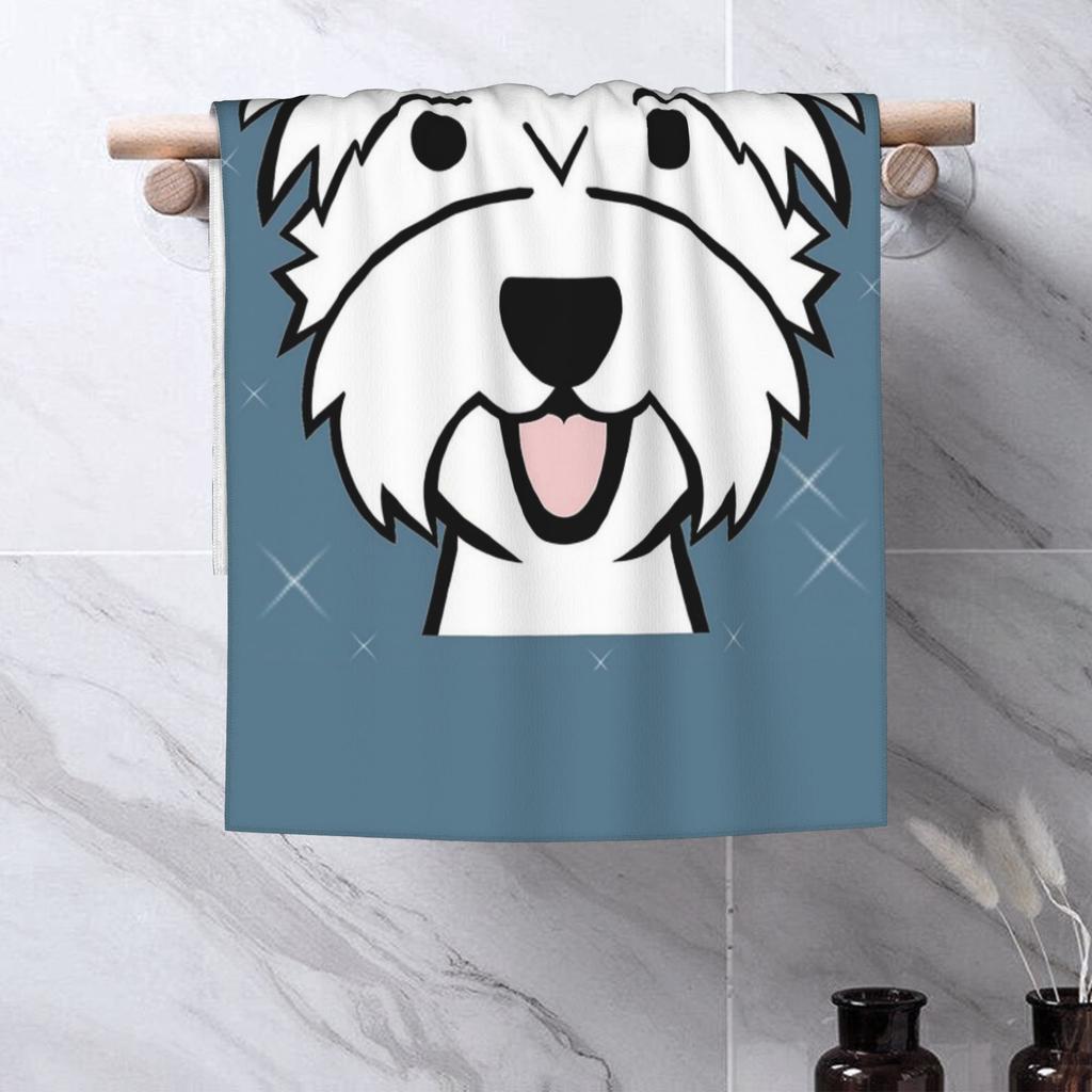 West Highland Terrier - Westies - Westie dogs - blue Soft Face Towel Quick Dry Pool Bath Cotton Towels Breathable