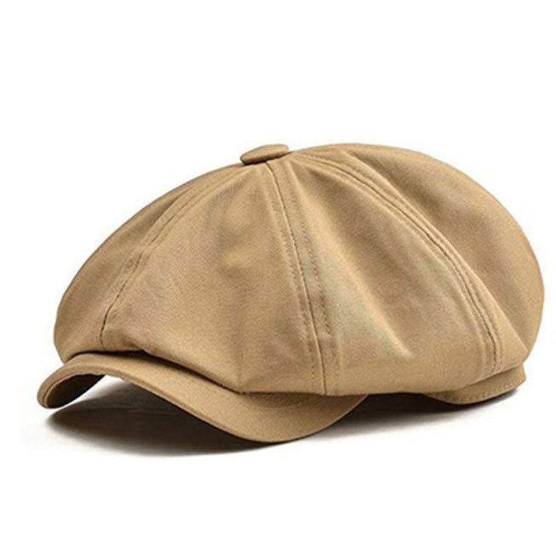 British retro octagonal hat big head circumference casual men's and women's four season retro beret