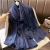 New solid colour anti-silk scarf spring and autumn sunscreen beach towel female silk scarf outside the air conditioning shawl