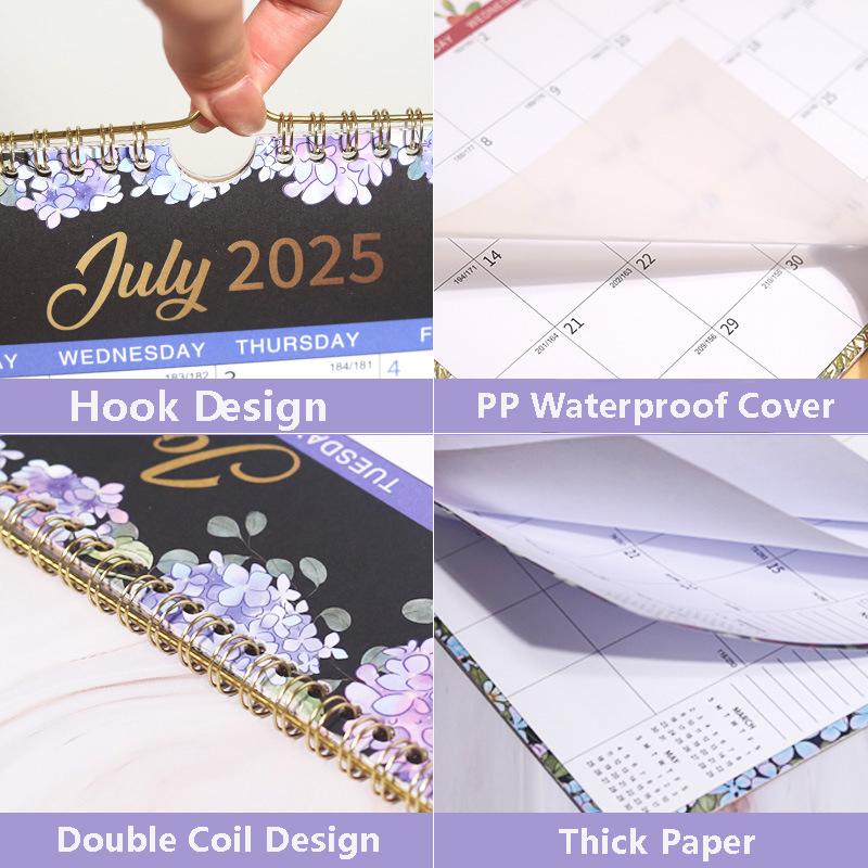 2025-2026 Wall Calendar 18 - Month Paper Calendar with Twin-Wire Binding + Thick Paper To-Do List and Notes for Office Home