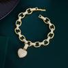 Tide Brand Love Pendant Bracelet Full Of Zircon-Plated 18K Gold Heart-Shaped Jewelry Accessories