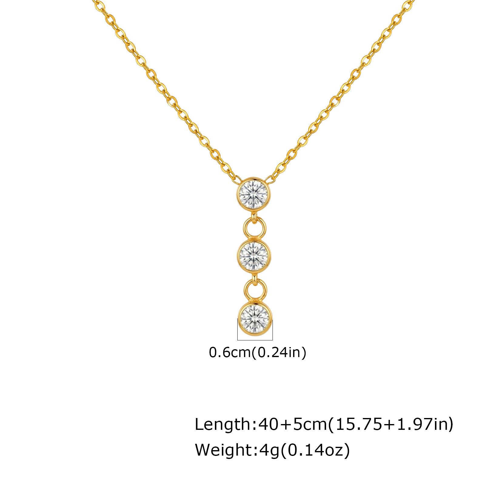 

Luxury Zircon Long Drop Pendant Necklace Stainless Steel Elegant Tassel Chain Necklace for Women High Quality Fashion Jewelry