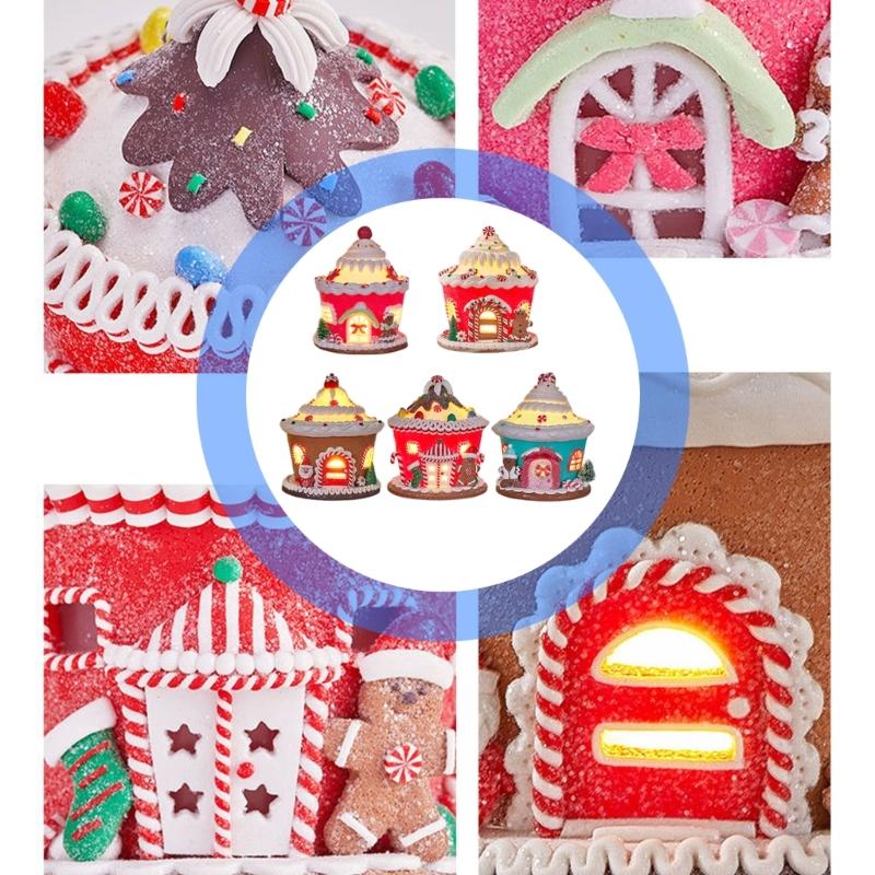 Glowing Ceramic Simulation Christmas House Decoration With LED Lights  Battery Powered Handmade Holiday Gift