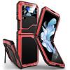 For Samsung Galaxy Z Flip 4 Metal Case with Kickstand, 3 Layers Full Body Protective Shockproof Aluminium Cover for Z Flip 4