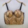 Dámský letní kožený bandeau top bez ramínek jednobarevný pružný univerzální sexy korzet zavinovací tílko