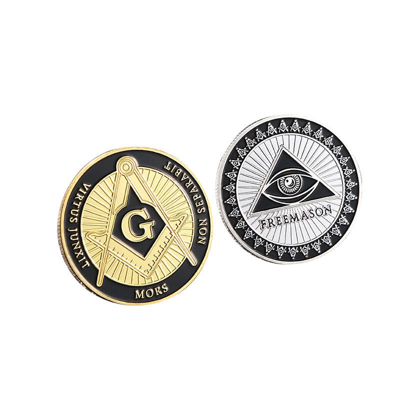 4CM Masonic Freemasonry Souvenir Coin Collection Brotherhood The Eye of Coin Making Good Men Better Commemorative Medal