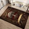 "Tree of Life Crest Print Carpet with Banner 'As the Oak Stands'" Suitable for use as an anti-slip for living room bedroom sofas