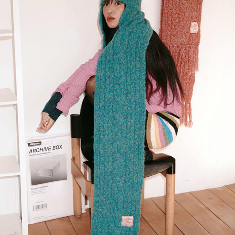 

SNUGGIEST Cable Knit Muffler [Mossy Blue] Mossy Blue_F