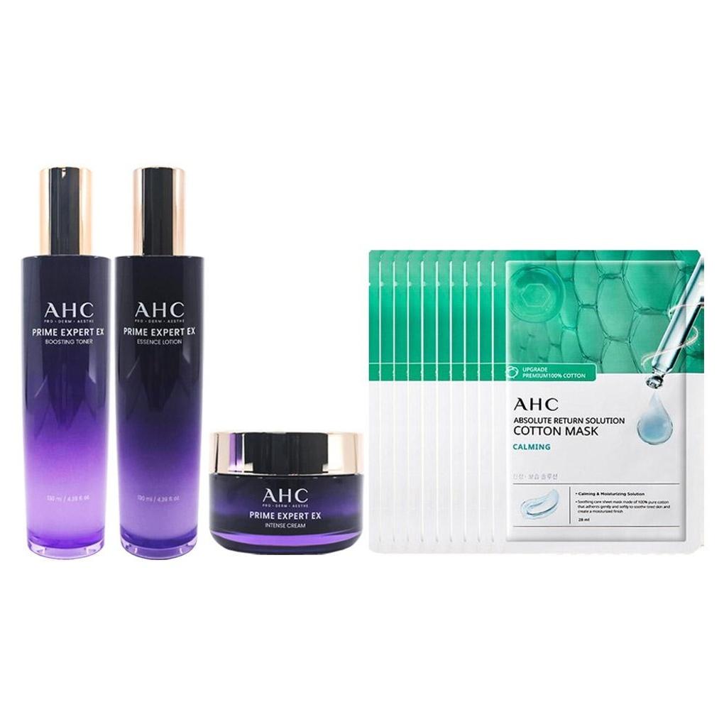 

AHC Prime Expert NEW EX Basic Set Skin + Lotion + Cream + Calming 10 Sheets AHC Expert NEW EX 3 types + Calming 10 sheets