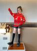 Girls' Stylish Red Christmas Sweater - Thickened for Winter 2026