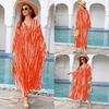 European & American Cotton Print Plus Size Loose Beach Dress Cover-Up for Women