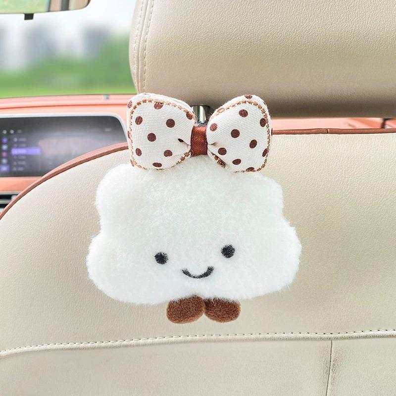 2pcs Cute Cloud Car Seat Back Hook Storage Headrest Organizer Food Bag Handbag Decoration Clothes Hanger