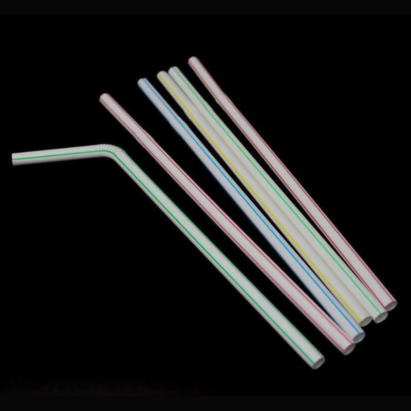 500Pcs Disposable Straws Individually Wrapped Single Stick Plastic Bubble Milk Tea Juice Coarse Bend Party Rainbow Straw