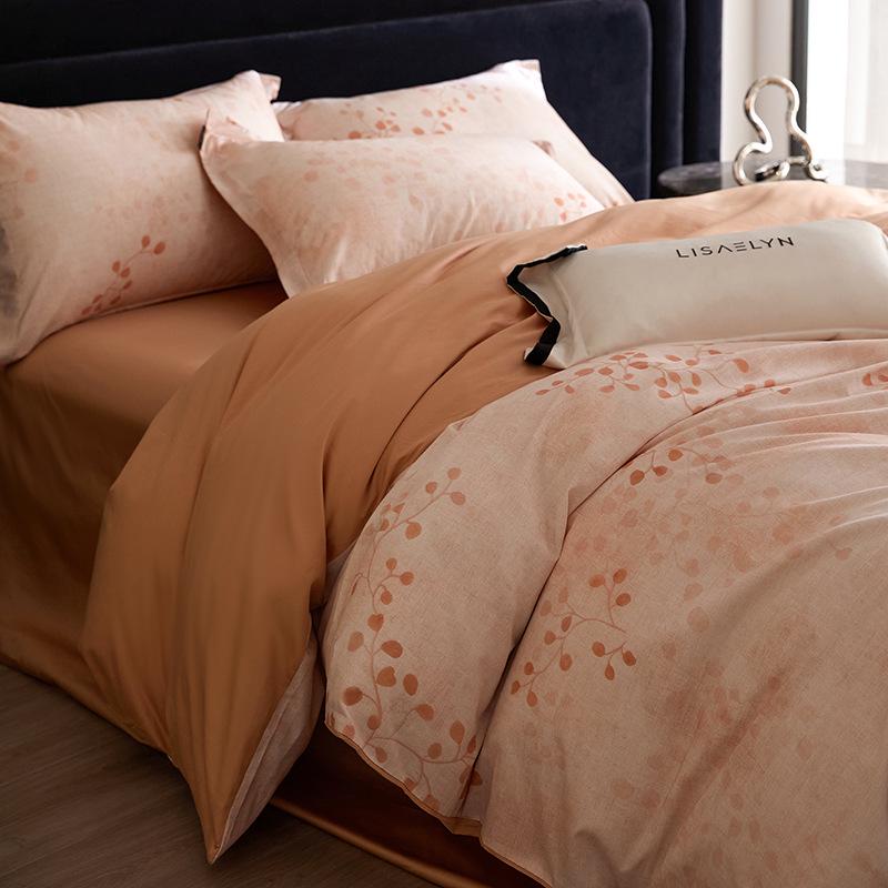 Pure Cotton Fresh Style Bedding Set: Modern Minimalist Duvet Cover, Sheet & Fitted Sheet for Spring/Summer