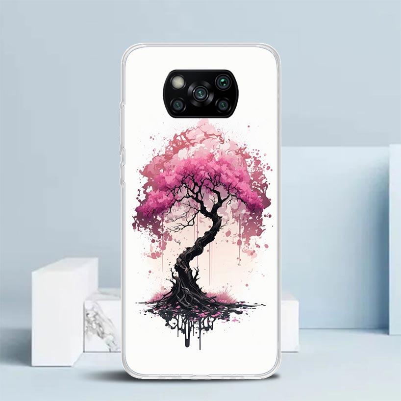 Cherry Blossom Tree Phone Case For Xiaomi Poco F7 Ultra X5 X6 X7 Pro M7 Redmi 15C 15 13C 13 12C 12 10C 10 10A 9 9C 9A 9T Cover P