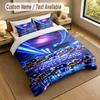 Custom Name Text Bedding 3Pcs Set,Astro Bot 1 Duvet Cover 2 Pillowcases Soft Bed Linen For Gift